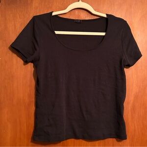 Brandy Melville John Galt Black Scoop Neck Short Sleeve Top